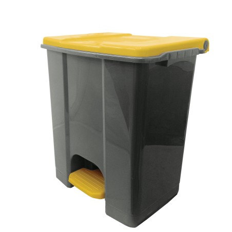 Contenitore mobile Ecoconti a pedale 60 L plastica riciclata grigio/giallo Medial International