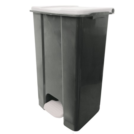 Contenitore mobile Ecoconti a pedale 80 L plastica riciclata grigio/bianco Medial International