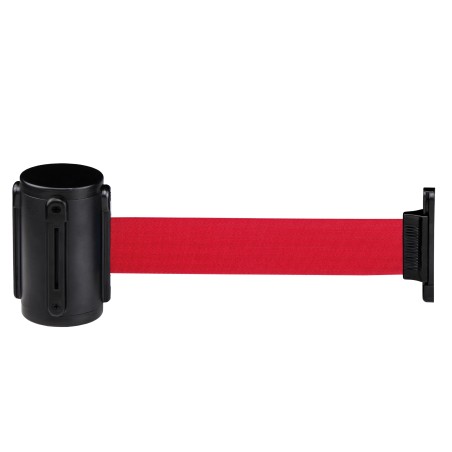 Segnapercorso murale Alfa Mural nero diametro 6 cm con nastro rosso 200 cm Medial International