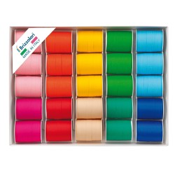 Rocche di nastro similpaper 10 mm x 10 mt colori assortiti primaverai Brizzolari conf. 25 pezzi