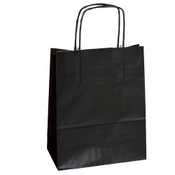 Shopper Twisted maniglie cordino 36 x 12 x 41 cm carta kraft nero Mainetti Bags conf. 25 pezzi