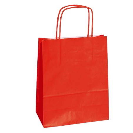 Shopper Twisted maniglie cordino 18 x 8 x 24 cm carta kraft rosso Mainetti Bags conf. 25 pezzi