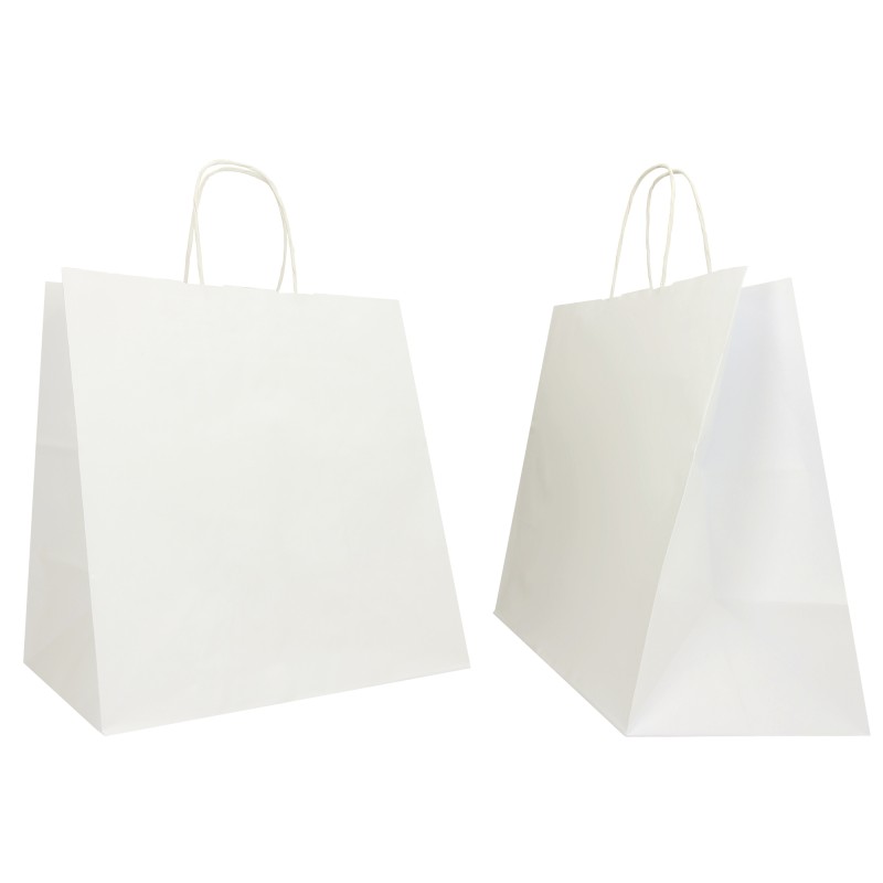 Shopper Large maniglie cordino 32 x 20 x 33 cm carta kraft bianco Mainetti Bags conf. 25 pezzi