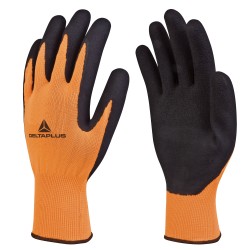 Guanti Apollon VV733 poliestere palmo schiuma di lattice taglia 08 arancio fluo/nero Deltaplus