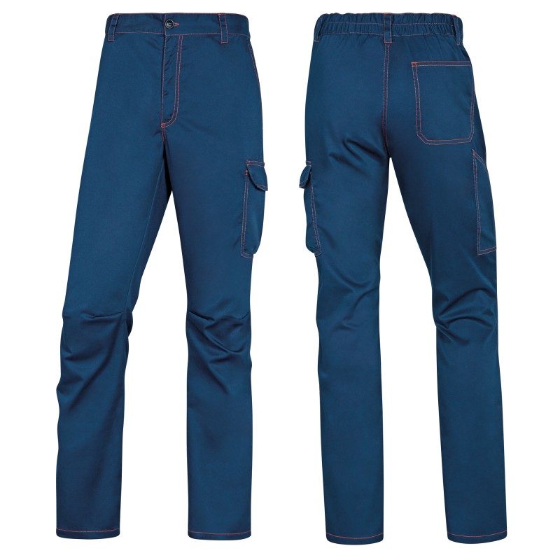 Pantalone da lavoro Panostrpa sargia/poliestere/cotone/elastan taglia XL blu/arancio Deltaplus