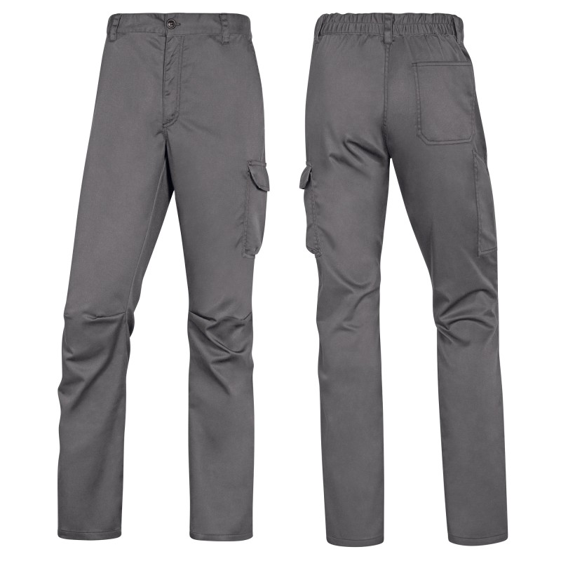 Pantalone da lavoro Panostrpa sargia/poliestere/cotone/elastan taglia XL grigio/nero Deltaplus