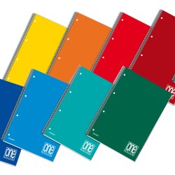 Quaderno One Color A5+ forato microperforato quadretto 5 mm 60 fogli 80 gr spiralato Blasetti