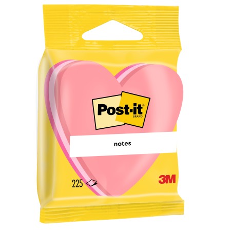 Blocco foglietti cuore 2007H 70 x 70 mm rosa neon/rosa ultra/rosa pastello 225 fogli Post it®