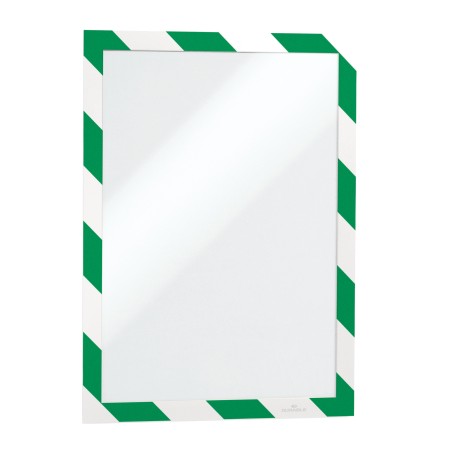 Cornice Duraframe Security adesiva pannello magnetico A4 (21 x 29,7 cm) verde/bianco Durable