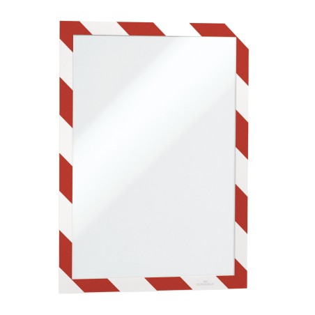 Cornice Duraframe Security adesiva pannello magnetico A4 (21 x 29,7 cm) rosso/bianco Durable