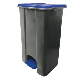 Contenitore mobile Ecoconti a pedale 80 L plastica riciclata grigio/blu Medial International