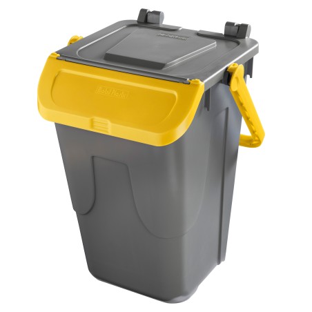 Contenitore portarifiuti Ecology con sportello e maniglione 35 L grigio/giallo Mobil Plastic