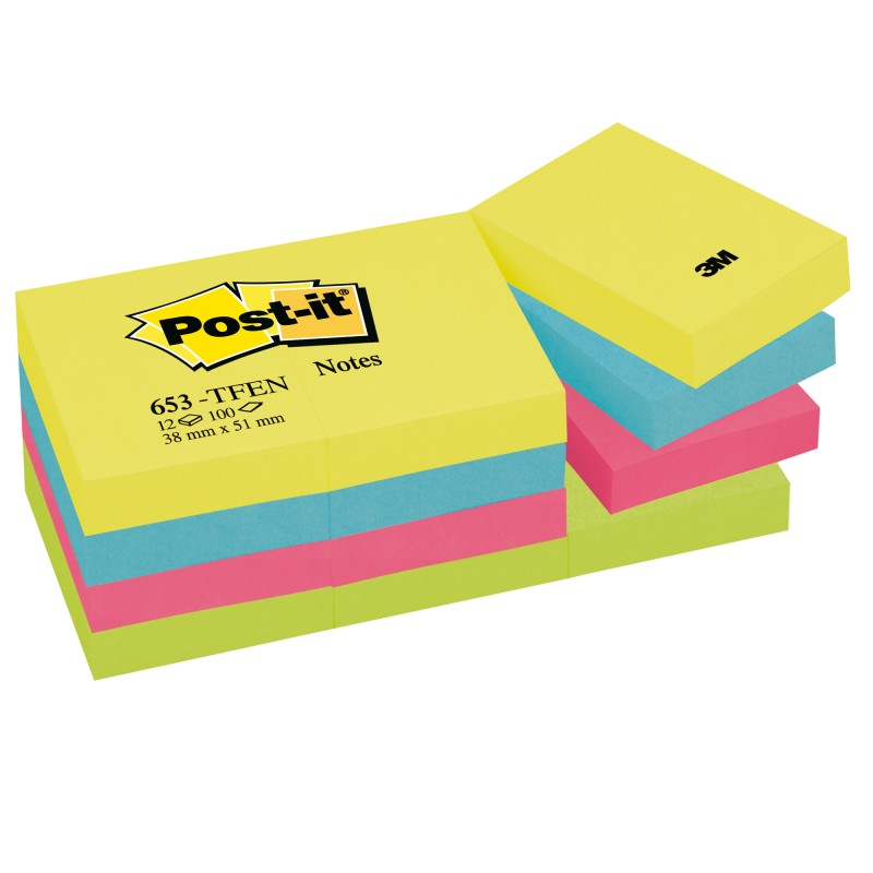 Blocco foglietti Colori Energy 653TFEN 38 x 51 mm 72 gr colori assortiti 100 fogli Post it®