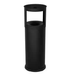 Gettacarte autoestinguente con posacenere 25 L diametro 25 cm H 80 cm acciaio nero Stilcasa