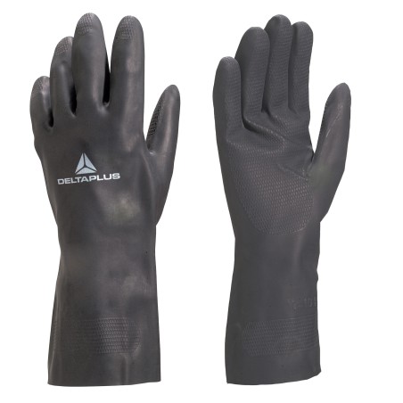 Guanti per protezione chimica VE509 neoprene floccato cotone taglia 08/09 nero Deltaplus