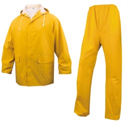 Completo impermeabile EN304 giacca + pantalone poliestere/PVC taglia L giallo Deltaplus