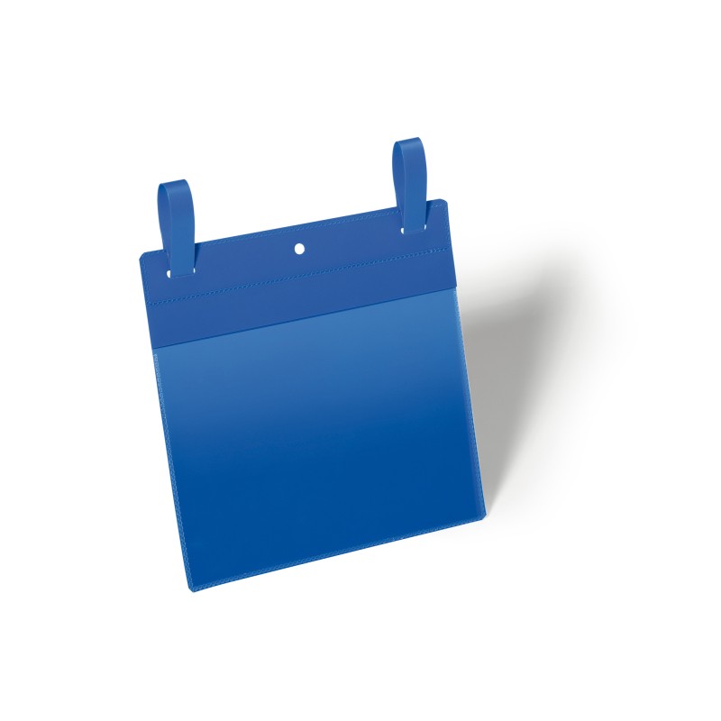 Buste identificative con fascette di aggancio A5 orizzontale blu Durable conf. 50 pezzi