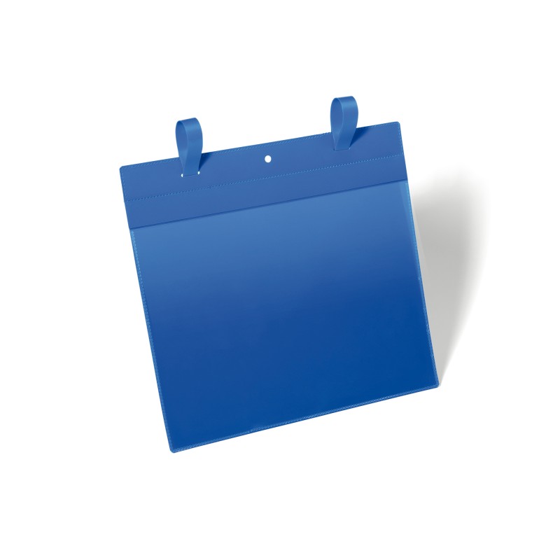 Buste identificative con fascette di aggancio A4 orizzontale blu Durable conf. 50 pezzi