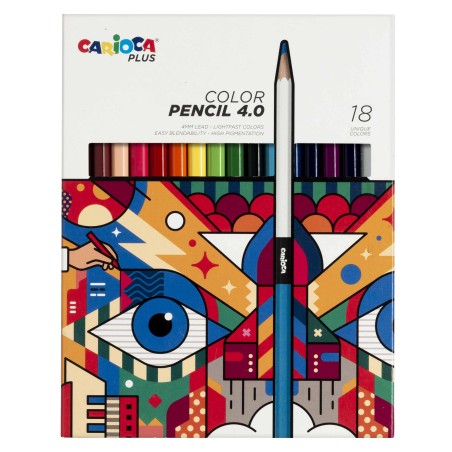 Matita colorata Color Pencil 4.0 mina 4 mm colori assortiti Carioca Plus conf. 18 pezzi