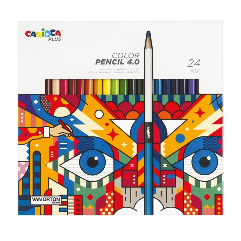 Matita colorata Color Pencil 4.0 mina 4 mm colori assortiti Carioca Plus conf. 24 pezzi