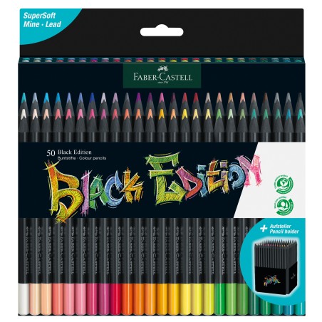 Matite colorate triangolare Black Edition colori assortiti FaberCastell conf. 50 pezzi