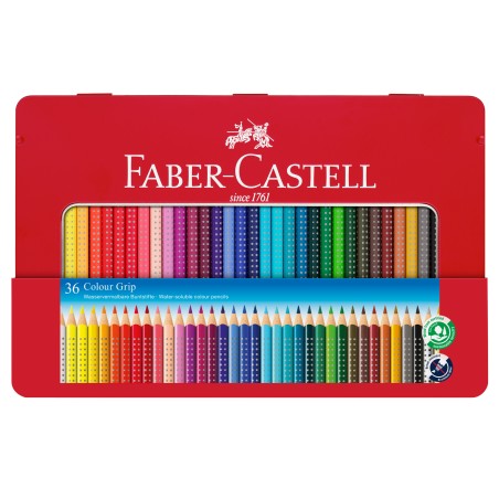 Matite colorate Colour Grip acquerellabili Faber Castell astuccio in metallo 36 pezzi