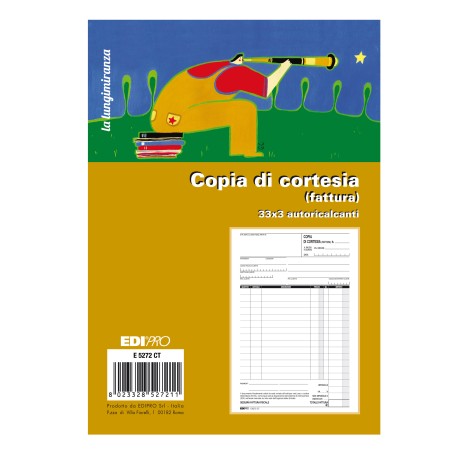 Blocco copia di di cortesia (fatt.elett.) cortesia (fatt.elett.) 33x3 autocop. Edipro