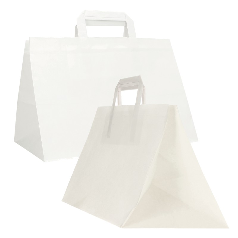 Shopper Flat XLarge 32 x 22 x 24 cm carta kraft bianco Mainetti Bags conf. 200 pezzi