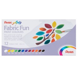 Colore in tubetto per tessuto Fabric Fun colori base assortiti Pentel conf. 12 pezzi