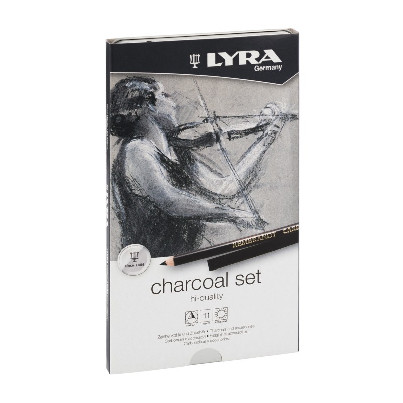 Carboncini in matita e stick di qualità Rembrandt Charcoal Set Lyra astuccio metallo