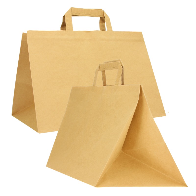 Shopper Flat XLarge 32 x 22 x 24 cm carta kraft avana Mainetti Bags conf. 200 pezzi