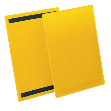 Buste identificative con bande magnetiche A4 verticale giallo Durable conf.50 pezzi