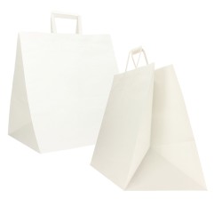 Shoppers Flat maxi 36 x 30 x 36 cm carta kraft bianco Mainetti Bags conf. 150 pezzi