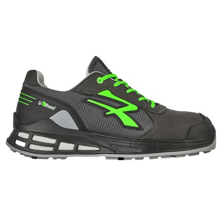 Calzatura di sicurezza Egon S1P numero 39 nylon/pelle scamosciata nero/verde UPower