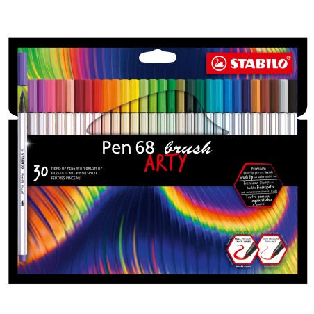 Pennarello Pen 68 Brush Arty Line 568/30 colori assortiti Stabilo astuccio 30 pezzi