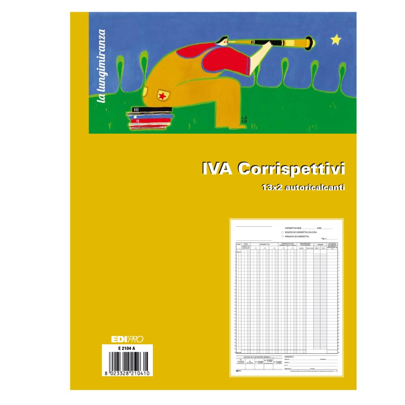 Registro prima nota Iva corrispettivi 13/13 fogli autoricalcanti 29