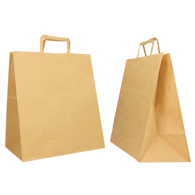 Shopper Flat Large 28 x 17 x 32 cm carta kraft avana Mainetti Bags conf. 250 pezzi