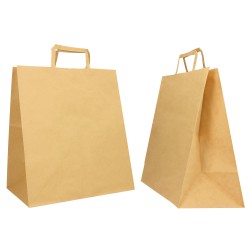 Shopper Flat Large 28 x 17 x 32 cm carta kraft avana Mainetti Bags conf. 250 pezzi