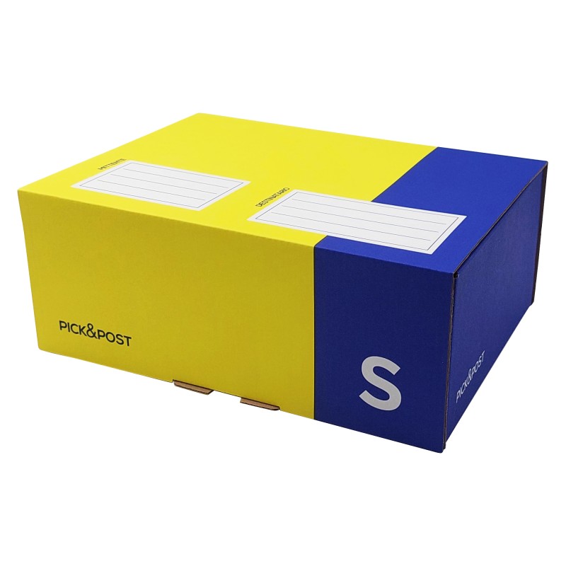 Scatola automontante per ecommerce PICK&Post S 26 x 19 x 10 cm giallo/blu Blasetti