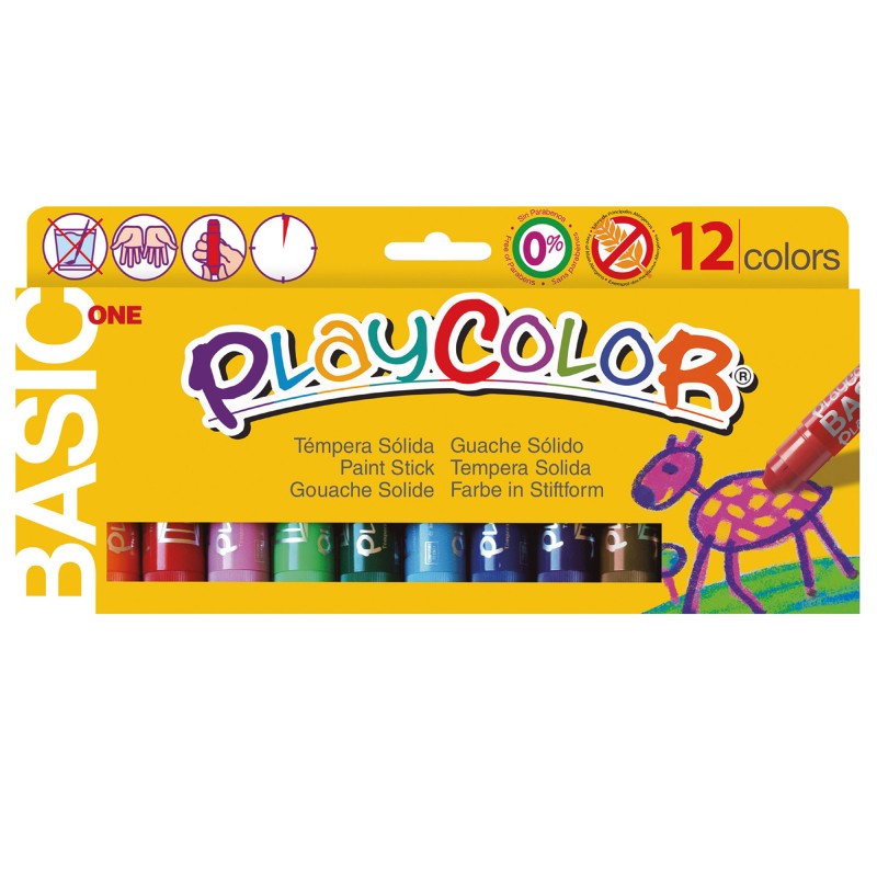 Tempera solida in stick Playcolor 10gr colori assortiti Instant astuccio 12 stick