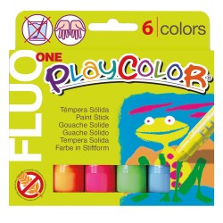 Tempera solida in stick Playcolor 10 gr colori fluo Instant astuccio 6 stick fluo