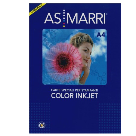 Carta fotografica per inkjet A4 190 gr 50 fogli effetto satinata bianco As Marri