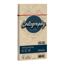 Busta Calligraphy Pergamena 110 x 220 mm 90 gr nocciola 04 Favini conf. 25 pezzi