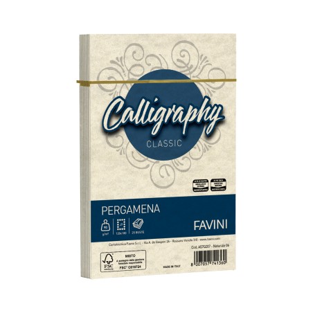 Busta Calligraphy Pergamena 120 x 180 mm 90 gr naturale 06 Favini conf. 25 pezzi