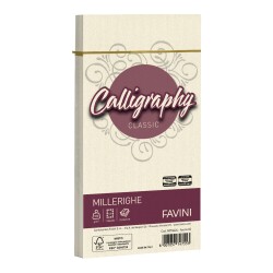 Busta Calligraphy Millerighe 110 x 220 mm 100 gr avorio 02 Favini conf. 25 pezzi