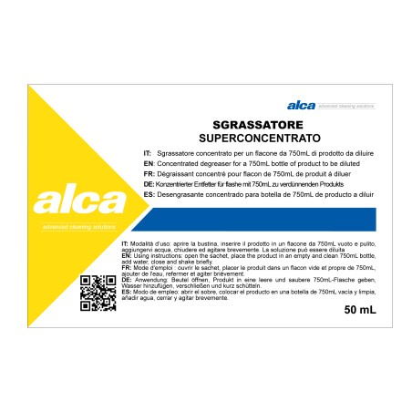 Sgrassatore Superconcentrato Linea Monodose superprofumato Alca bustina da 50 ml