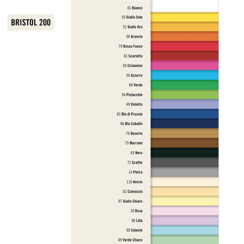 Cartoncino Bristol Color 70 x 100 cm 200 gr pistacchio 54 Favini conf. 10 pezzi