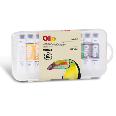 Colori a olio e acrilici tubo da 18ml colori assortiti Primo astuccio 10 colori