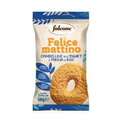 Biscotti ciambellina allo yogurt e farina di riso monoporzione da 38 gr Falcone