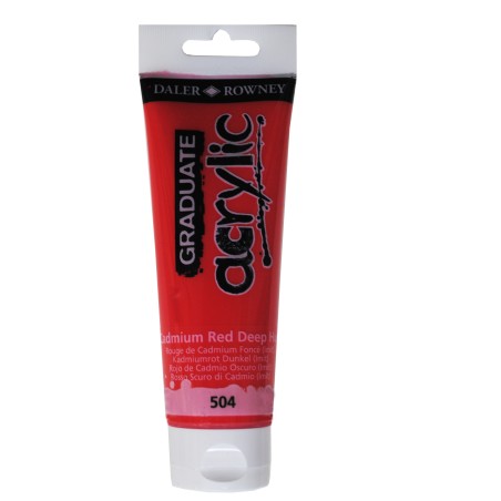 Colore acrilico fine Graduate 120 ml rosso cadmio scuro imitazione Daler Rowney